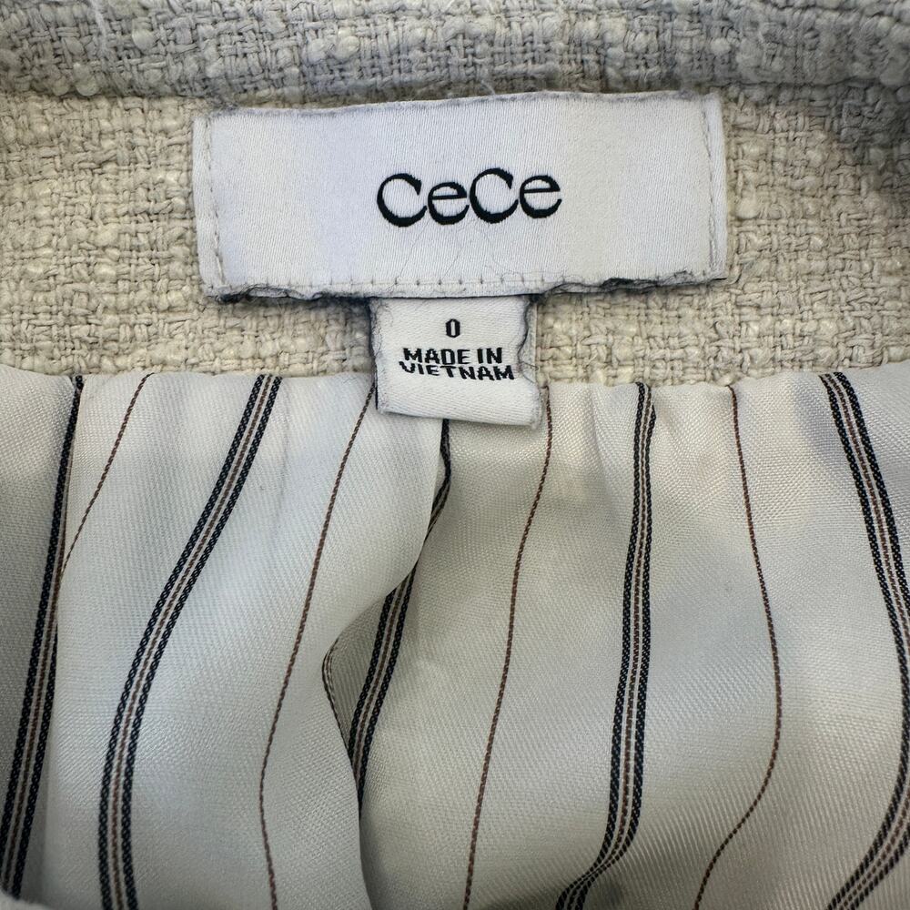 CeCe Butter Yellow Tweed Blazer SIZE 0 Lady Jacket Boucle Career Designer $149 - Picture 11 of 11